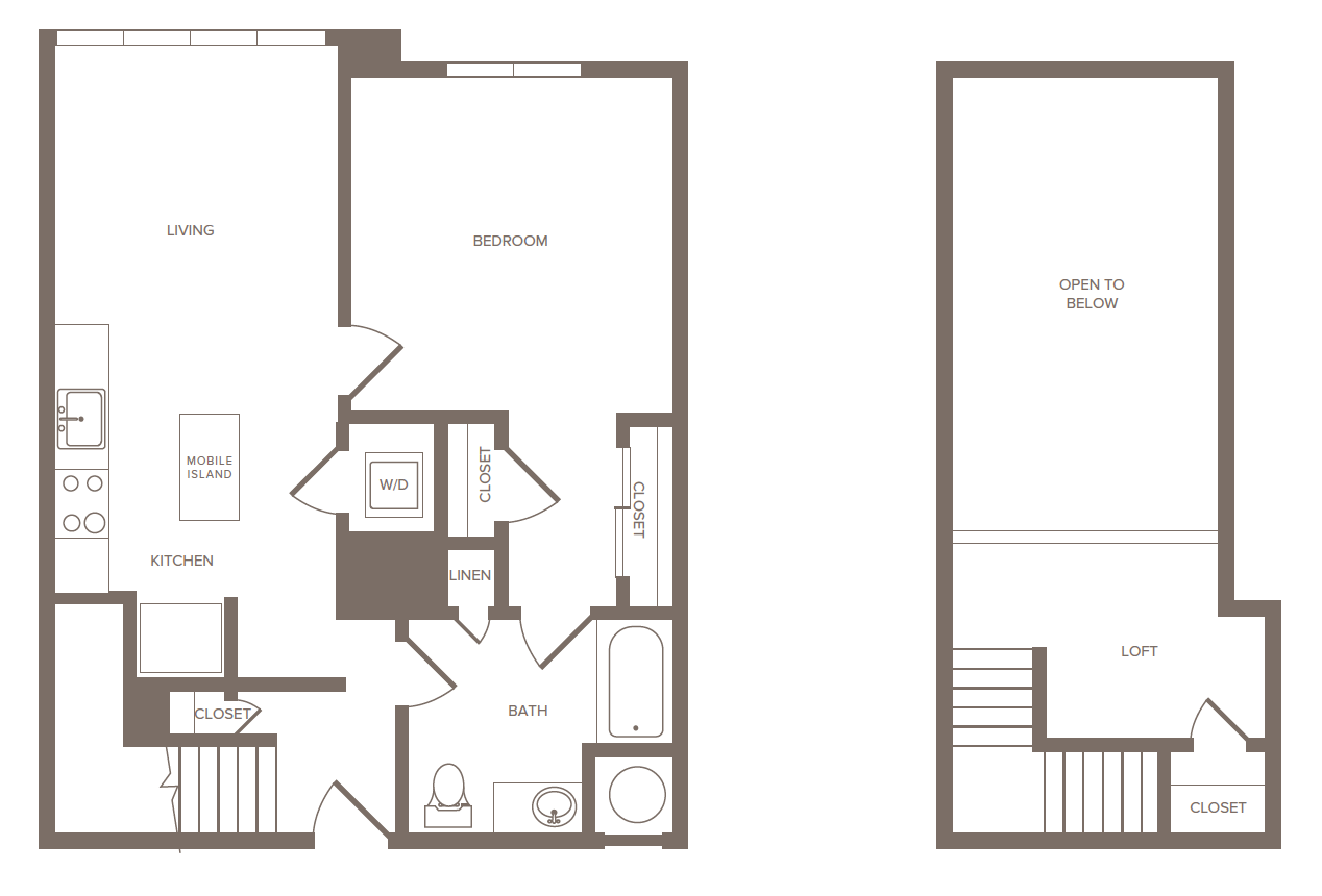 Floorplan for Apartment #1407, 1 bedroom unit at Halstead Parsippany